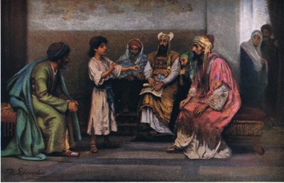 Christus met de dokters in de tempel, uit Hulberts Verhaal van de Bijbel uitgegeven door The John Winston Company, 1932 door Anton Robert Leinweber