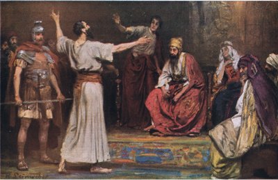 Paulus voor Festus en Agrippa, uit Hulbert