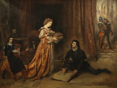 Columbus en koningin Isabella door Anton Romako
