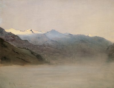 Het Gasteinertal in de mist door Anton Romako