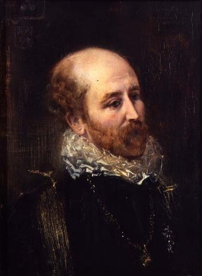 Portret van Henry Francis Makins in verkleedkleding door Anton Romako