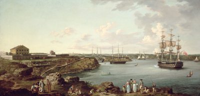 Schepen van de Royal Navy in Port Mahon, Minorca door Anton Schantz
