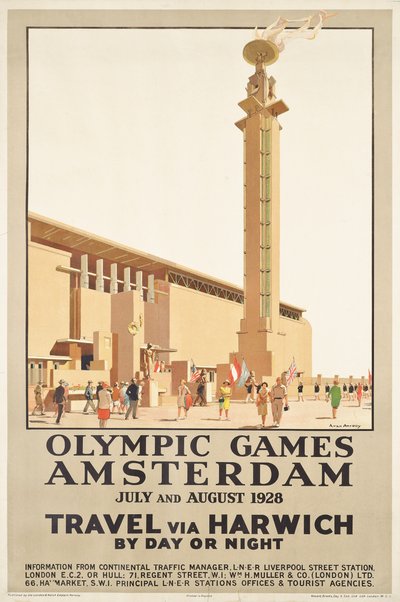 Een Poster die de Olympische Spelen van 1928 in Amsterdam Adverteert door Anton Van Anrooy