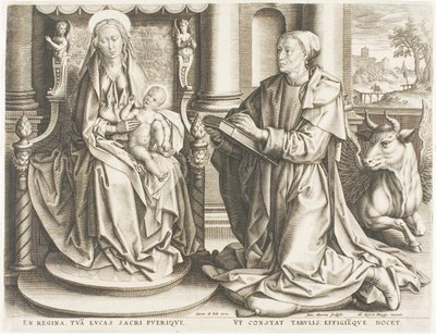 Sint Lucas schildert de maagd door Anton Wierix
