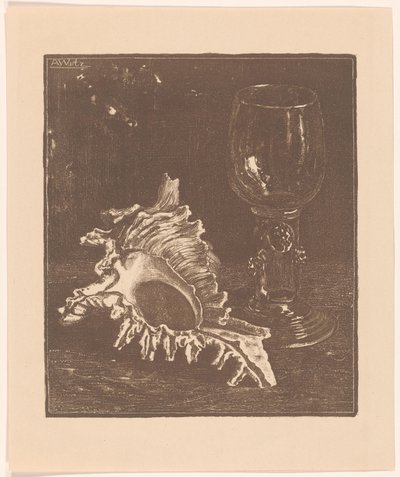 Schelp en roemer door Anton Wirtz