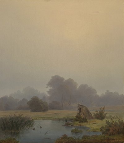 Herfstmorgen door Anton Zwengauer