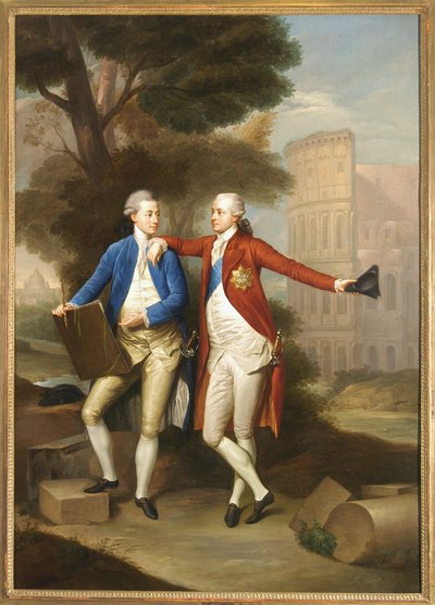 De graven Franciszek en Kazimierz Rzewuski in Rome, 1772 door Anton von Maron