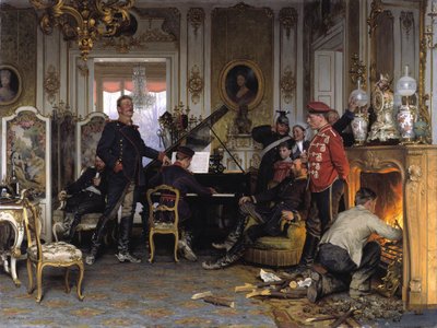 In de Kwartieren van de Troepen buiten Parijs, 1894 door Anton Alexander von Werner