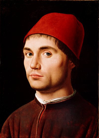 Portret van een man of zelfportret door Antonello da Messina