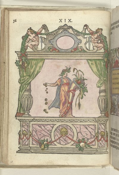 Toneel met de personificatie van Vrijgevigheid (Liberalitas), 1578 door Antoni van Leest