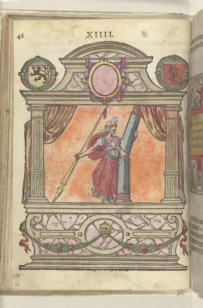 Toneel met personificatie van de Kracht (Fortitudo), 1578 door Antoni van Leest