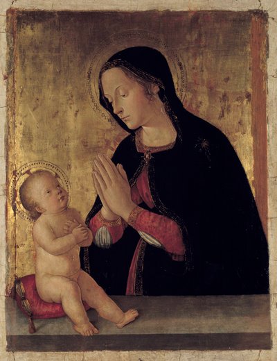 De Maagd die het Kind aanbidt door Antoniazzo Romano