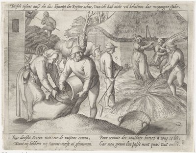 Dorsen van het graan door Antonie Wierix (II) (possibly)