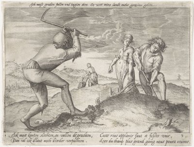 Nivellering van het land door Antonie Wierix (II) (possibly)