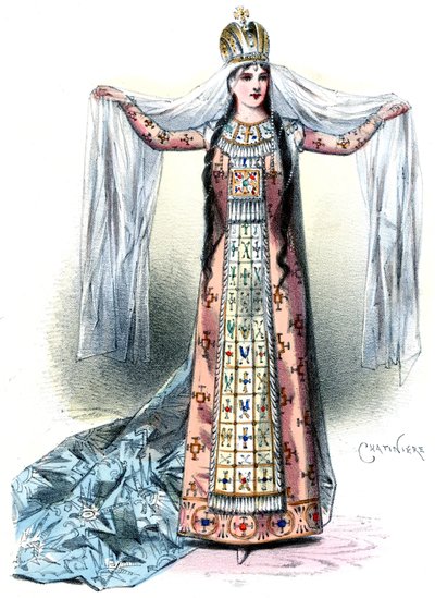 Massenet - Esclarmonde - Sibyl Sanderson, rol van Esclarmonde, proloog 1e tafereel - Antonin-Marie Chatinière, 1889 door Antonin Marie Chatiniere