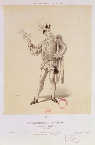 Portret van Mr. Melchissedec als Rigoletto in Rigoletto door Verdi door Antonin Marie Chatiniere