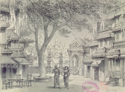 Decorontwerp voor Act II van de opera Lakme, door Leo Delibes (1836-91) door Antonin Marie Chatiniere