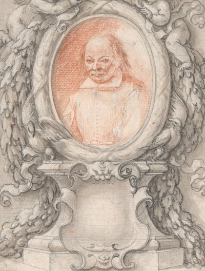 Ovaal portret van een man in een sierlijke lijst met een cartouche, ca. 1724 door Antonino Grano