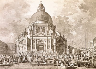 Hertogelijke festiviteiten, Doge en Signoria van Venetië op het jaarlijkse feest van Onze-Lieve-Vrouw van Gezondheid door Antonio (after) Canaletto