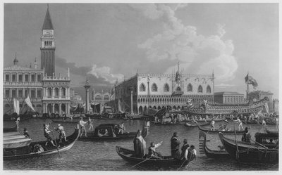 San Marco, De Bucentaur, naar het schilderij in de Koninklijke Collectie (gravure) door Antonio (after) Canaletto