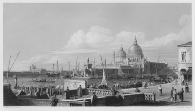 De Dogana, Venetië, naar het schilderij in de Koninklijke Collectie (gravure) door Antonio (after) Canaletto