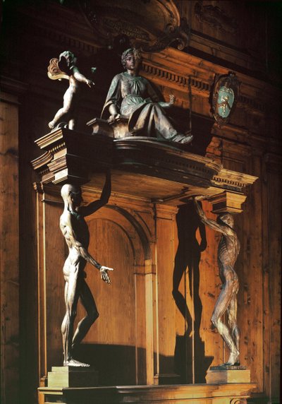 Beelden van twee naakte en gevilde mannen, bekend als gli spellati (de gevilden), anatomisch theater door Antonio (d.1663) Paolucci