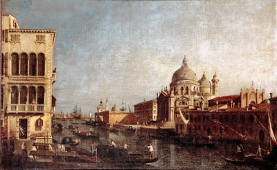Uitzicht op de Kerk van Salute in Venetië door Antonio (studio of) Canaletto