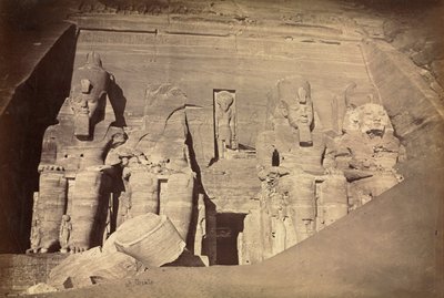 Tempel van Ramses II, Abu Simbel, ca. 1860s door Antonio Beato