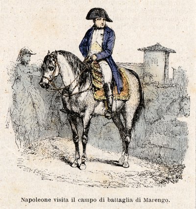 Napoleon Bonaparte in Italië, bezoekt het slagveld van Marengo door Antonio Bonamore