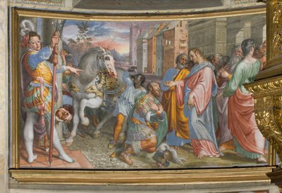 Apsis, Antonio Campi, Ontmoeting van Jezus met de centurion Cornelio 1582-84 door Antonio Campi