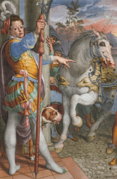 Apsis, Antonio Campi, Ontmoeting van Jezus met de centurion Cornelio 1582-84, Detail door Antonio Campi
