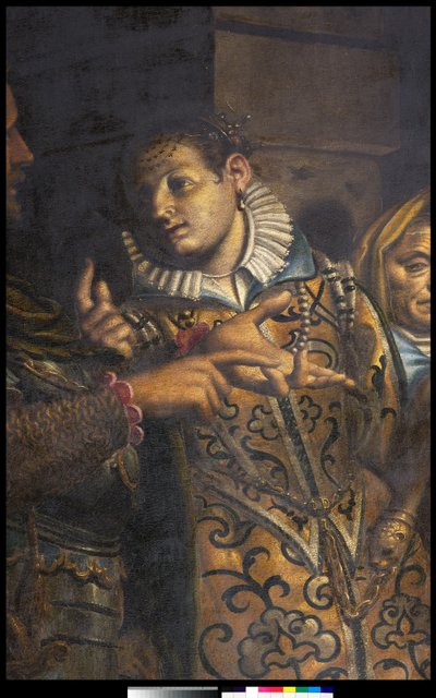 Keizerin Faustina bezoekt St. Catharina van Alexandrië in de gevangenis (detail) door Antonio Campi