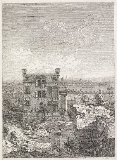 Zichten: Een Huis Omgeven door Zes Kolommen door Antonio Canaletto