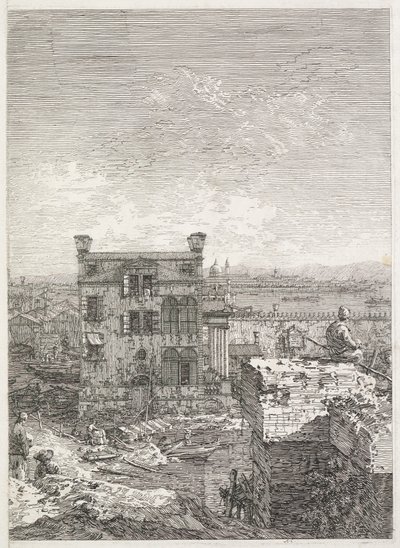 Gezichten: Een Huis Omringd door Zes Kolommen, 1735-1746 door Giovanni Antonio Canal