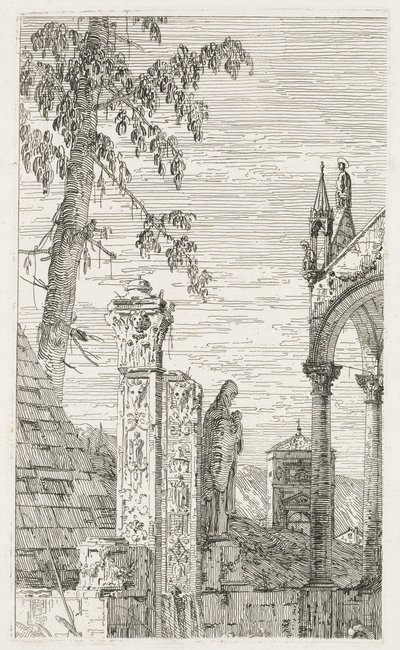 Zichten: Fragmenten van Beeldhouwwerk door Antonio Canaletto