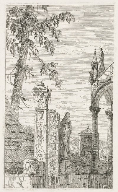 Gezichten: Fragmenten van beeldhouwwerk, 1735-1746 door Giovanni Antonio Canal