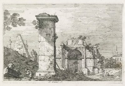 Uitzichten: Le Pilier isolé door Antonio Canaletto