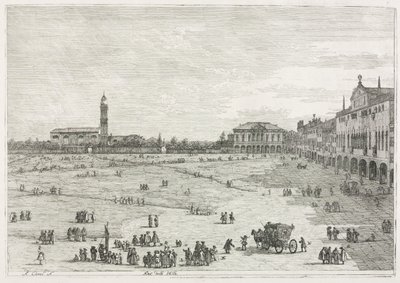 Gezichten: Prà della Valle, Padua door Antonio Canaletto