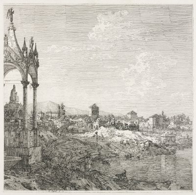 Zichten: Het Graf van een Bisschop door Antonio Canaletto