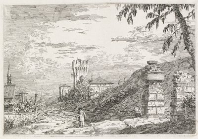 Zichten: Twee Verwoeste Zuilen door Antonio Canaletto