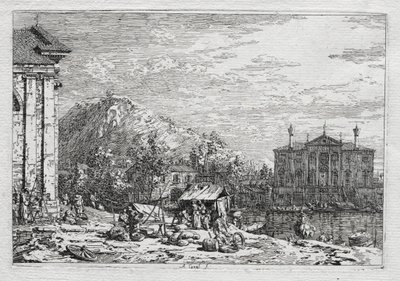 Gezichten van Venetië en Omgeving: Een Stad aan een Rivier door Antonio Canaletto