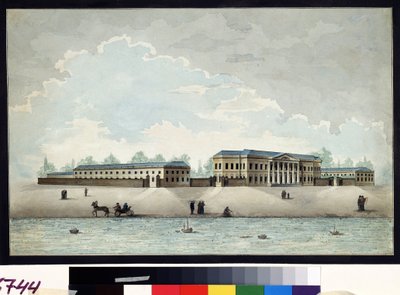 Gezicht op het Pashkov-paleis gebouwd rond 1784 in Moskou door Antonio Canoppi