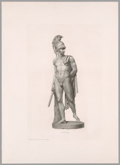 Ettore, vooraanzicht, uit Oeuvre de Canova door Antonio Canova