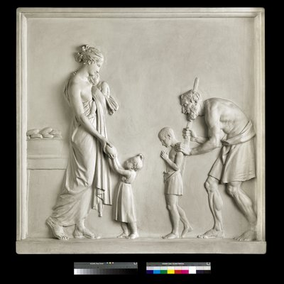 De hongerigen voeden (gips) door Antonio Canova