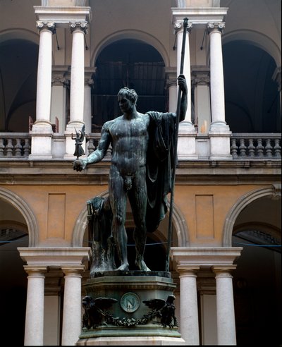 Napoleon Bonaparte (1769-1821) Vredesbewaker Bronzen beeldhouwwerk door Antonio Canova (1757-1822) 1809 Zon. 325x125 cm Hof van het Paleis Brera, Milaan door Antonio Canova