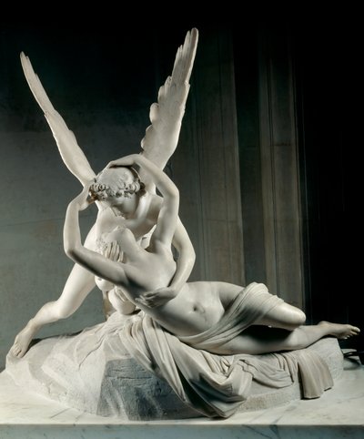 Psyche herleefd door de kus van Liefde door Antonio Canova