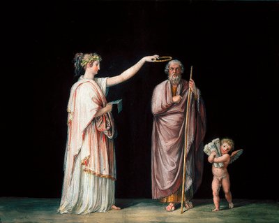 De muze Calliope en Homerus. Tempera door Antonio Canova (1757-1822), circa 1798. door Antonio Canova