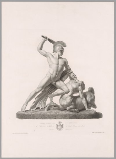 Theseus en Centaur, vooraanzicht, uit Oeuvre de Canova door Antonio Canova