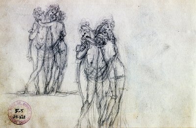 Twee schetsen voor De Drie Gratiën door Antonio Canova