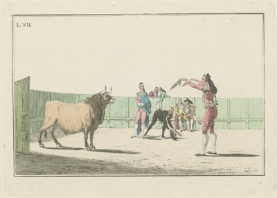 Plaat VII, uit de serie Colección de las principales suertes de una corrida de toros door Antonio Carnicero